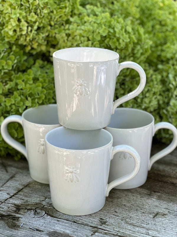 Bee Ceramic Coffee Mug Set-2 Ecru