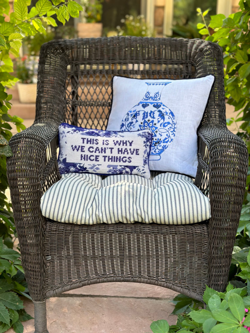 Nice Things Needlepoint Pillow