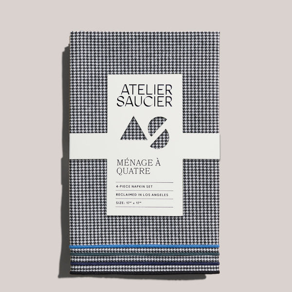 Atelier Saucier Noir Royale Napkins | Set of 4