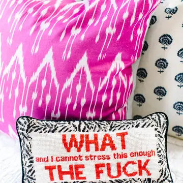 Wtf Needlepoint Pillow