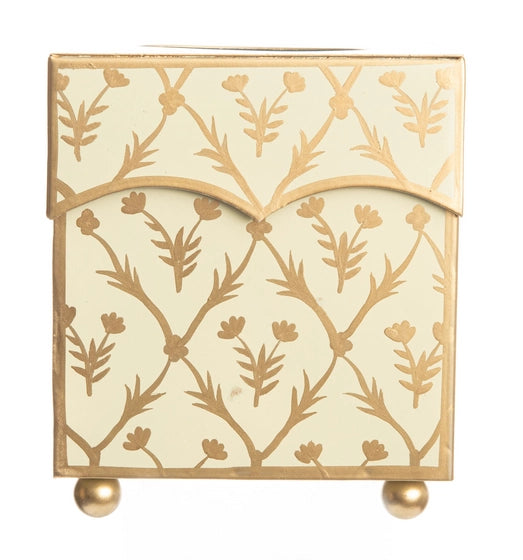 Beautiful Ivory/Gold Scalloped Tissue Box