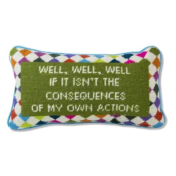 Needlepoint Throw Pillow   Well, Well, Well...