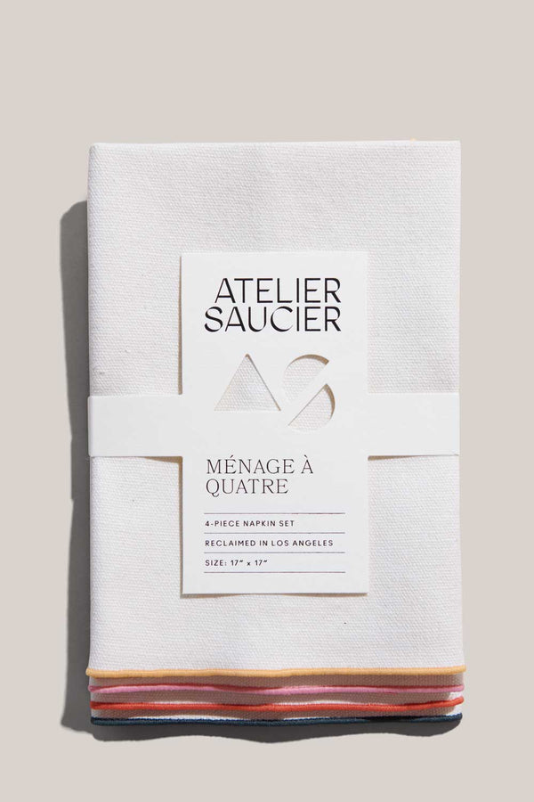 Atelier Saucier Rainbow Burlap Napkins-Set of 4